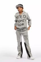 Boys M4 Video Games Grey/Black Stacked Flare Track Set