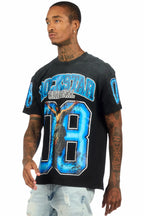 Fields Black/Blue Oversized Graphic T-Shirt