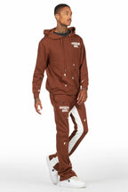 Jaco Brown Hoodie Baggy Fit Pant Track Set