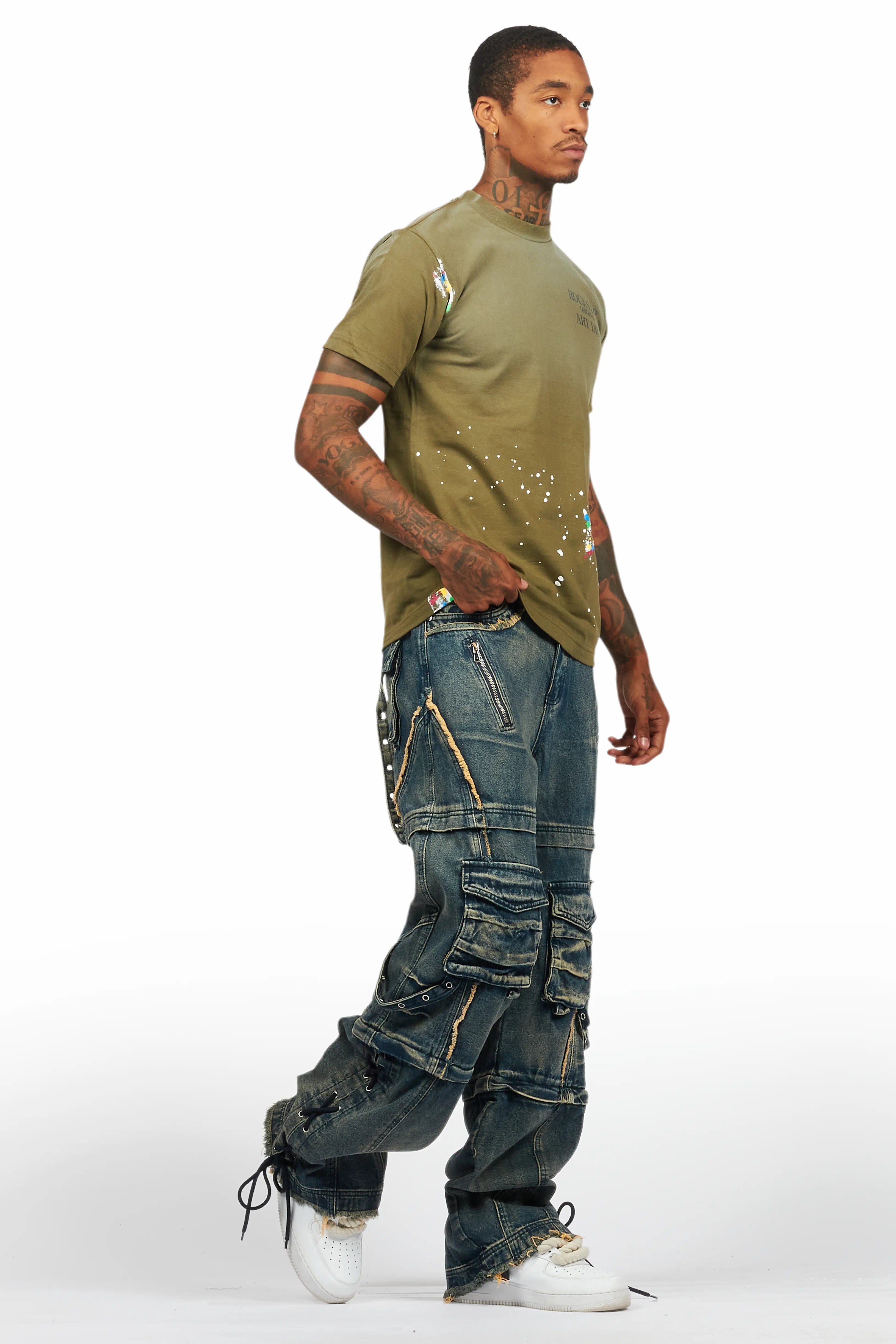 Three Maxi Blue Baggy Fit Jean