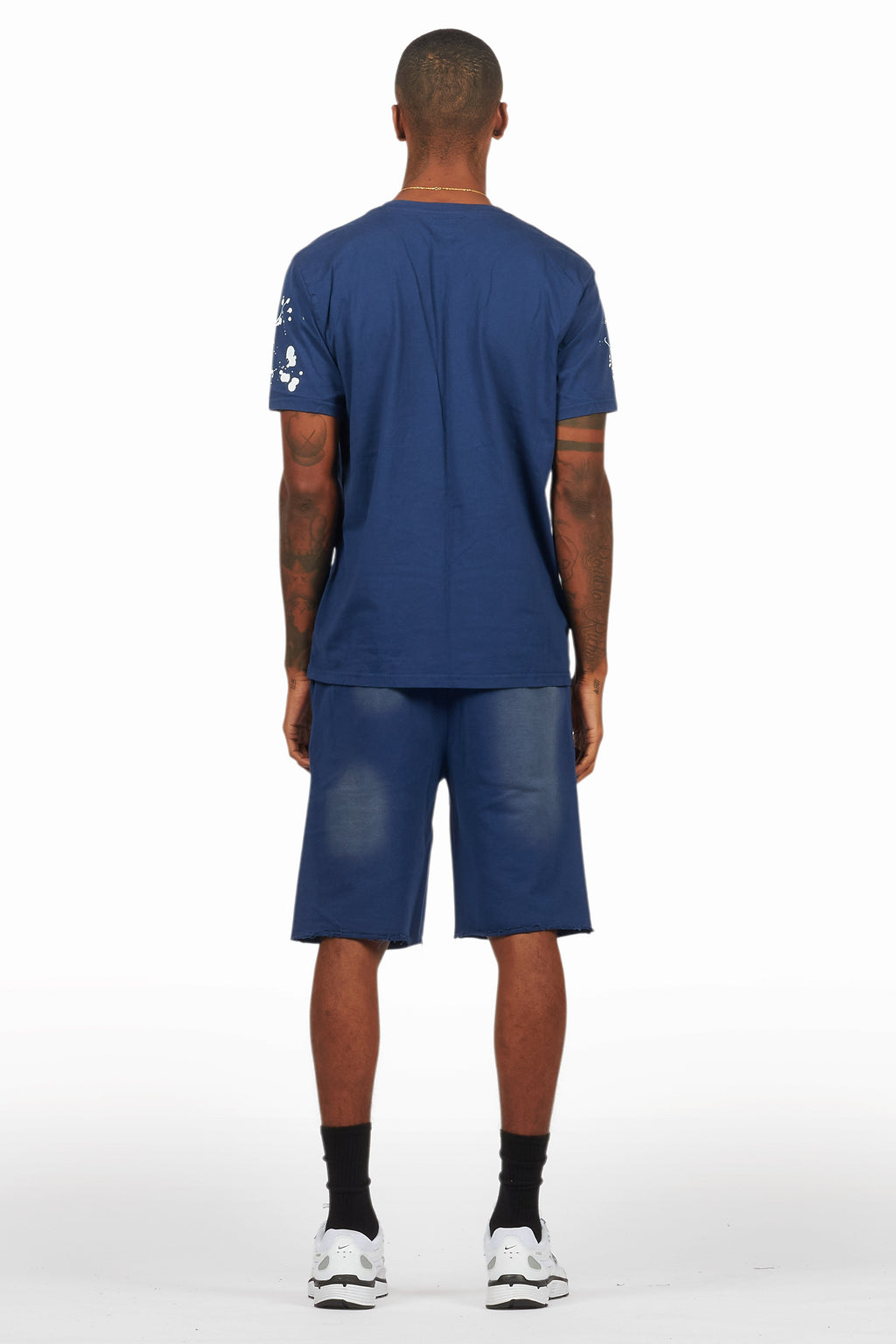 Rafix Navy Graphic T-Shirt Short Set