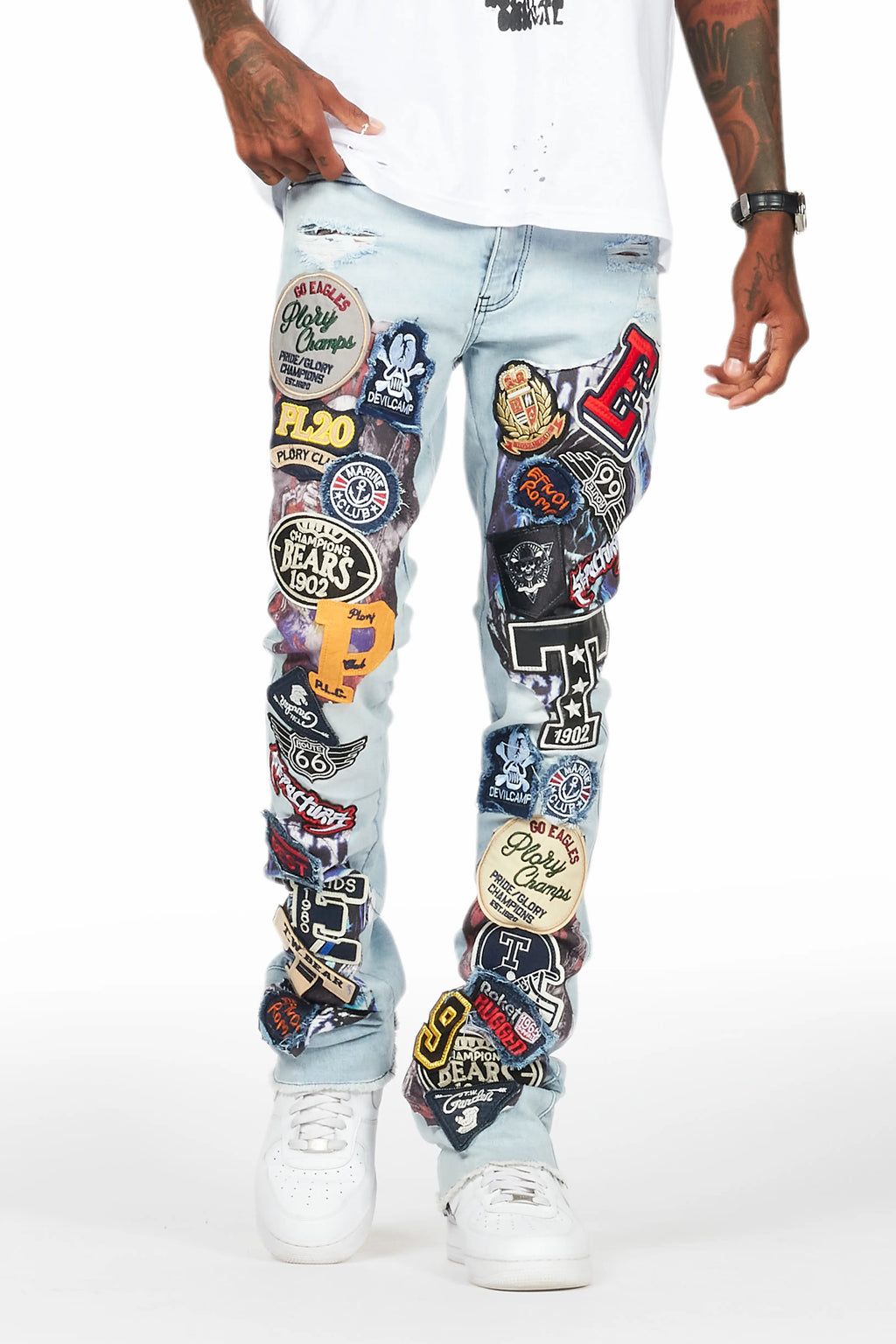 Espen Blue Stacked Flare Jean