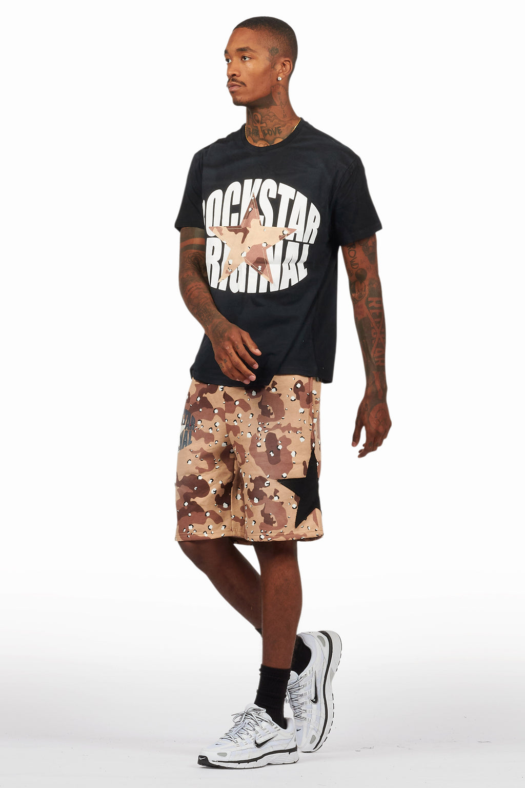 Sarge Vintage Black/Desert Camo T-Shirt/Short Set