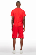 AllStar Red/White T-Shirt Cargo Short Set