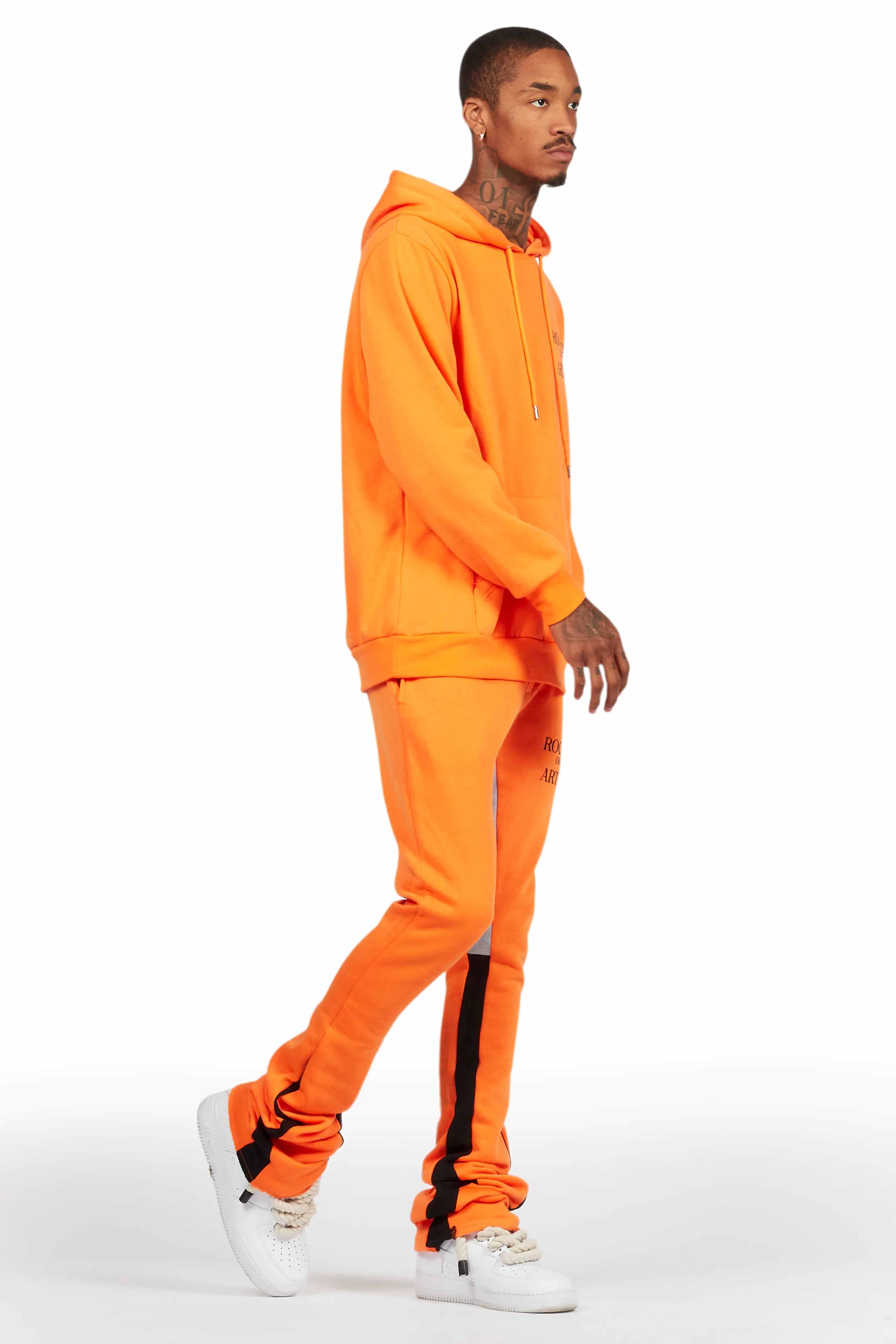Briggs Orange Hoodie/Super Stacked Flare Track Set