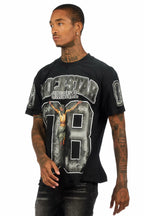 Fields Black/Grey Oversized Graphic T-Shirt