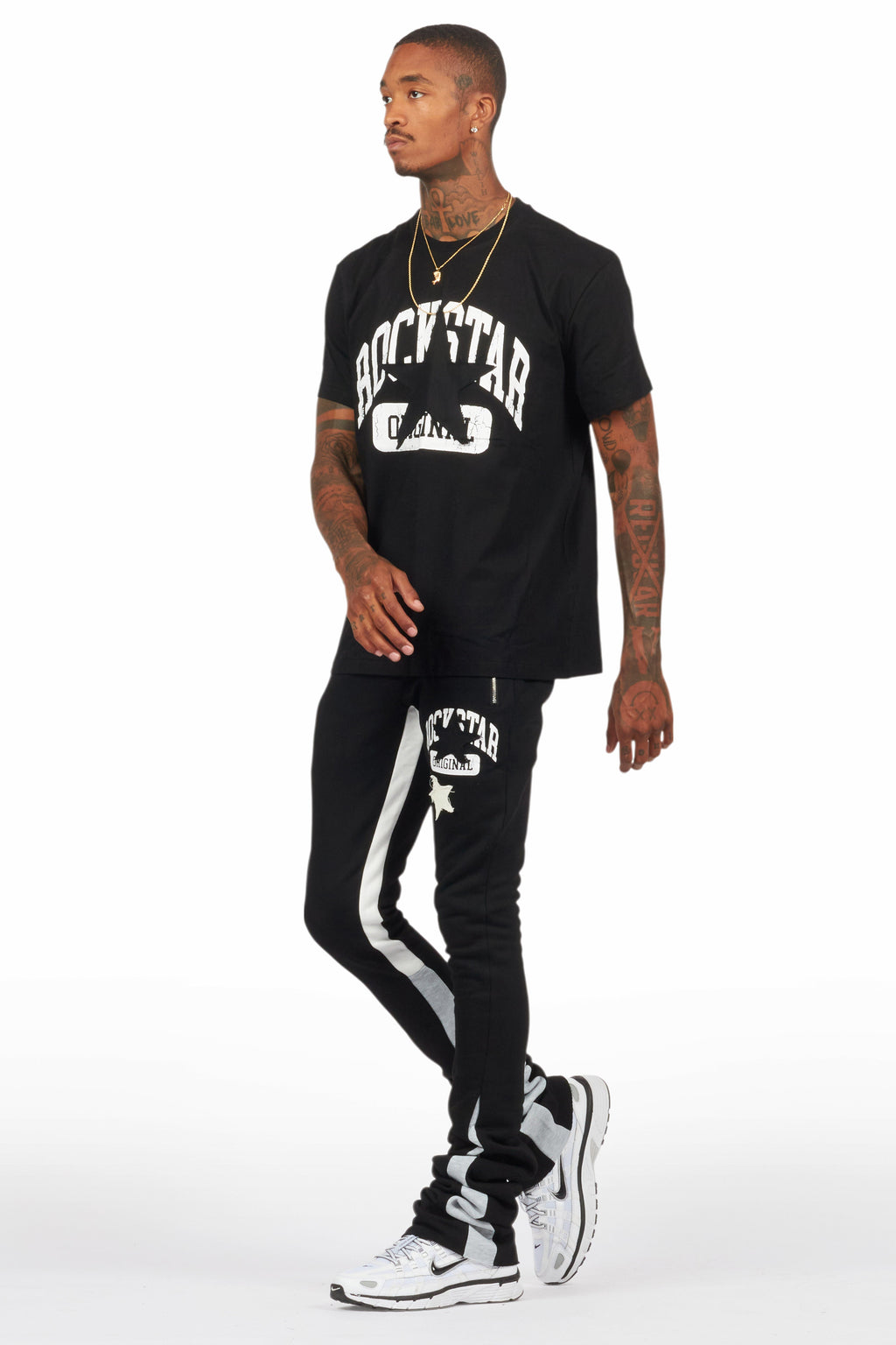 Mallor Black T-Shirt/Stacked Track Set