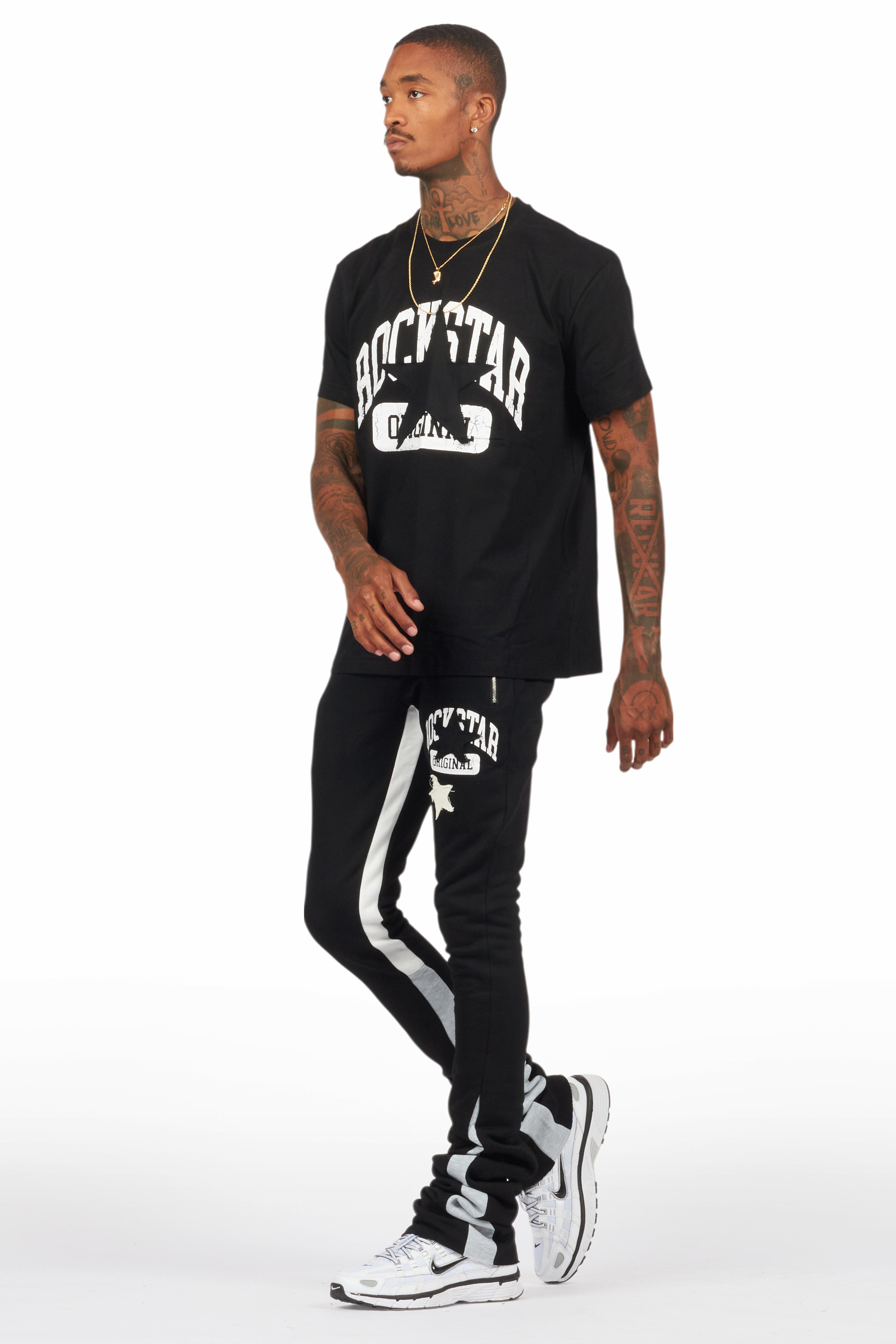 Mallor Black T-Shirt/Stacked Track Set