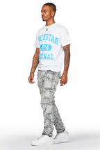 Hakim Grey Patchwork Skinny Fit Jean