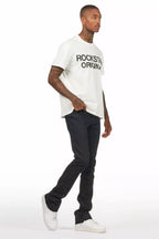 Machete Jet Black Rhinestone Stacked Flare Jean