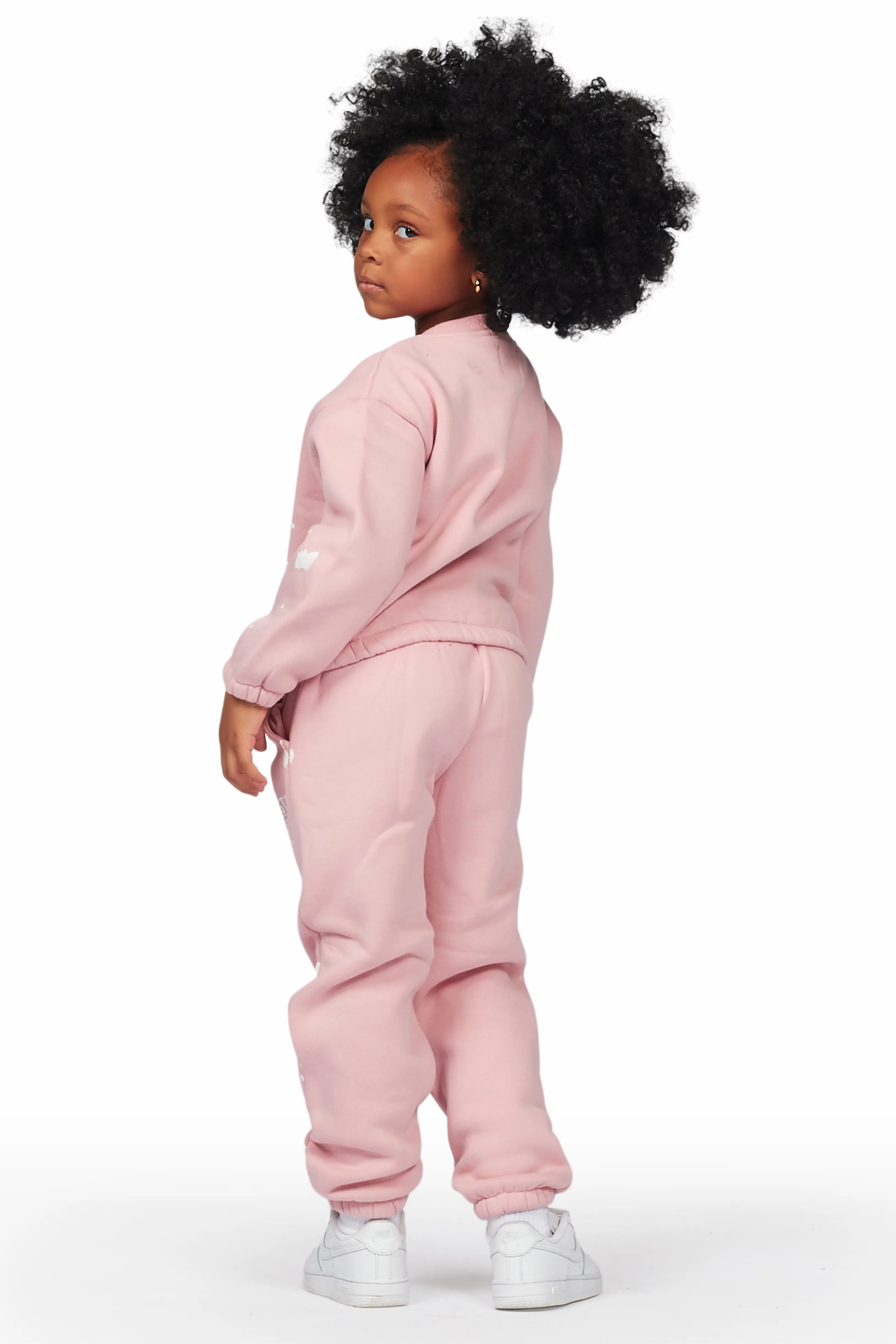 Girls Hadley Blush Crop Top Pant Set