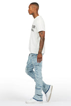 Shift Light Blue Stacked Flare Jean