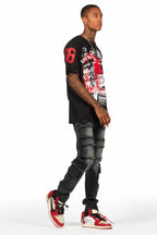 Grill Black/White Graphic Oversized T-Shirt