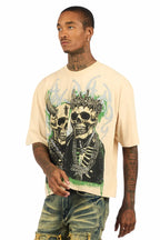 Kingston Beige/Black Boxy Crop T-Shirt