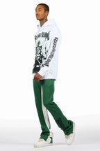 Deathrow White/Green Hoodie/Stacked Track Set
