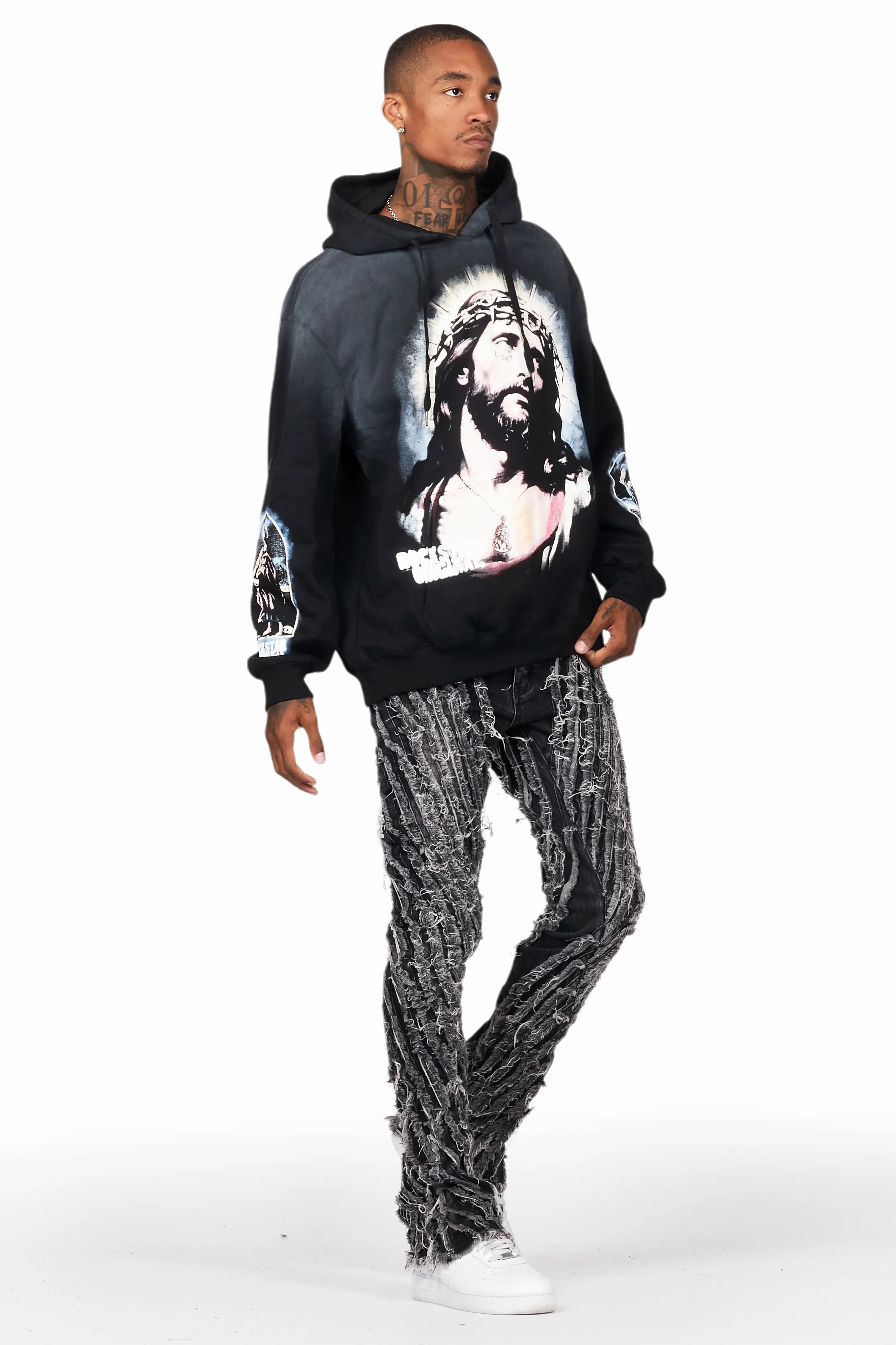 Dacre Black Graphic Hoodie