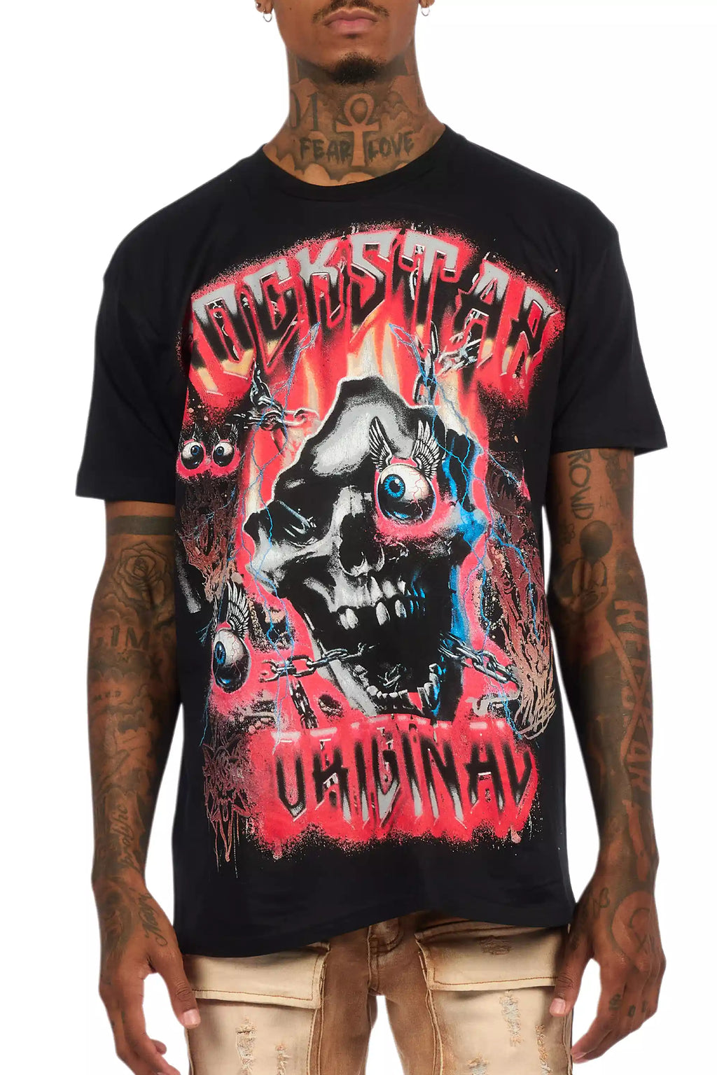 Styx Black/Red Oversized Graphic T-Shirt