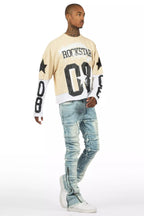 Horado Light Blue Wash Stacked Flare Jean