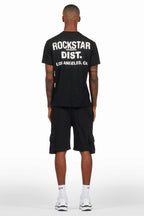 Raffer Black/White T-Shirt Cargo Shorts Set