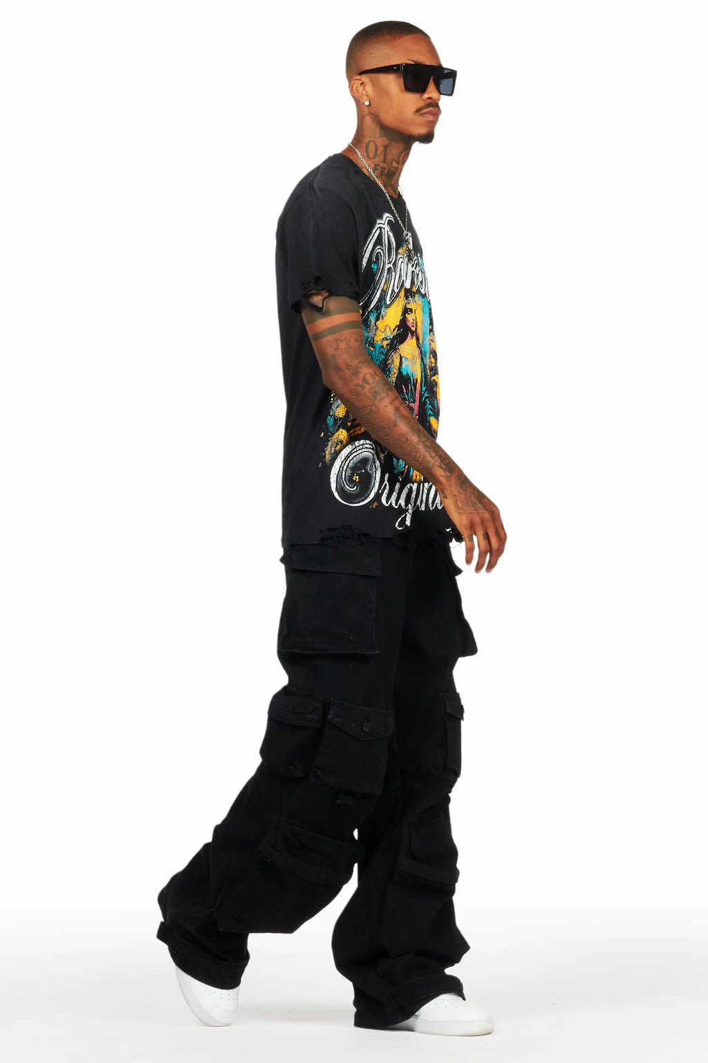 Mahesh Black Baggy Cargo Jean