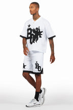 Pluton White Mesh T-Shirt/Short Set