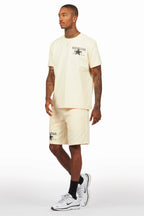 Lake Beige Graphic T-Shirt/Short Set