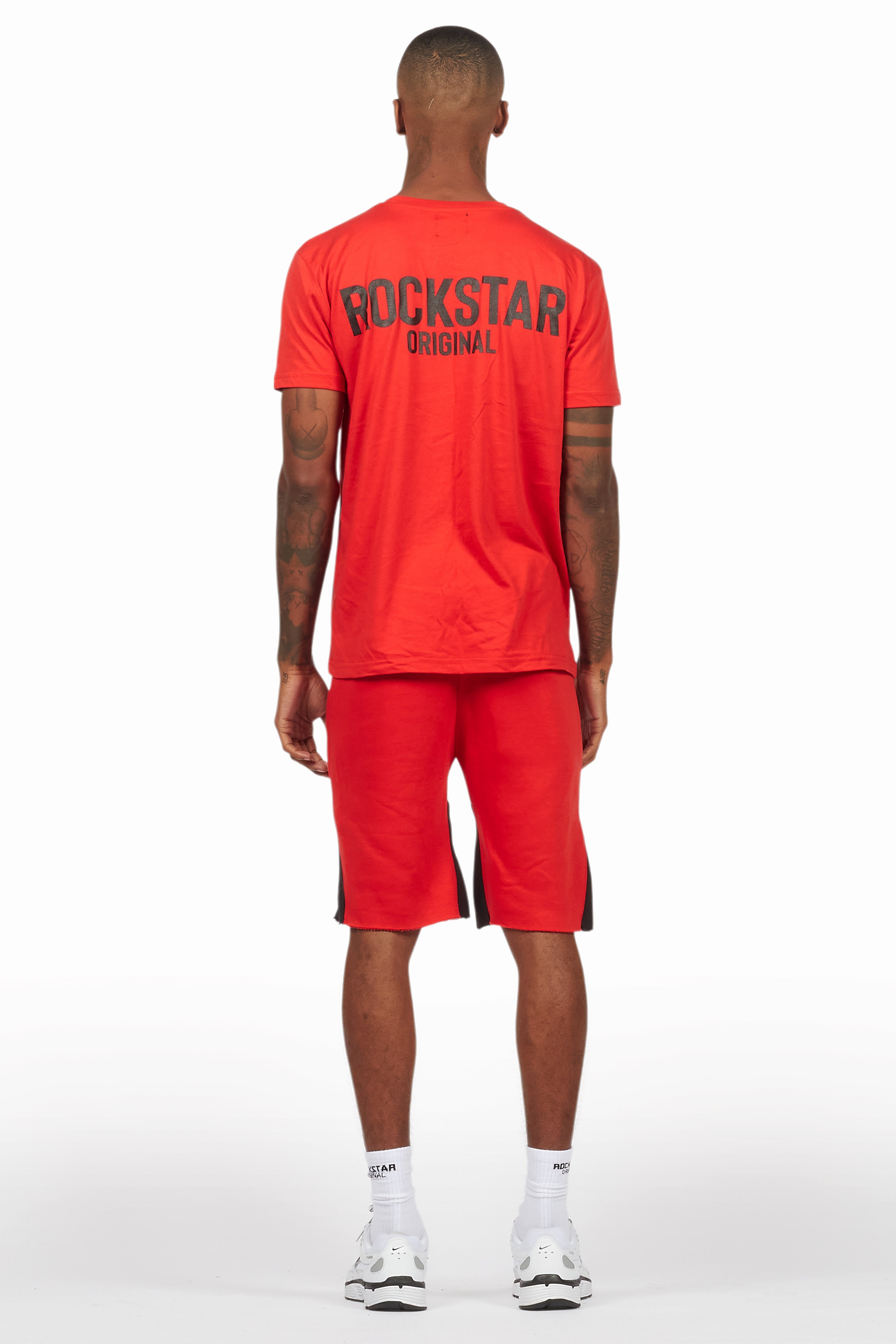 Sana Red Relaxed T-Shirt/Short Set