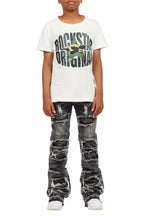 Boys Vasco Grey Stacked Flare Jean