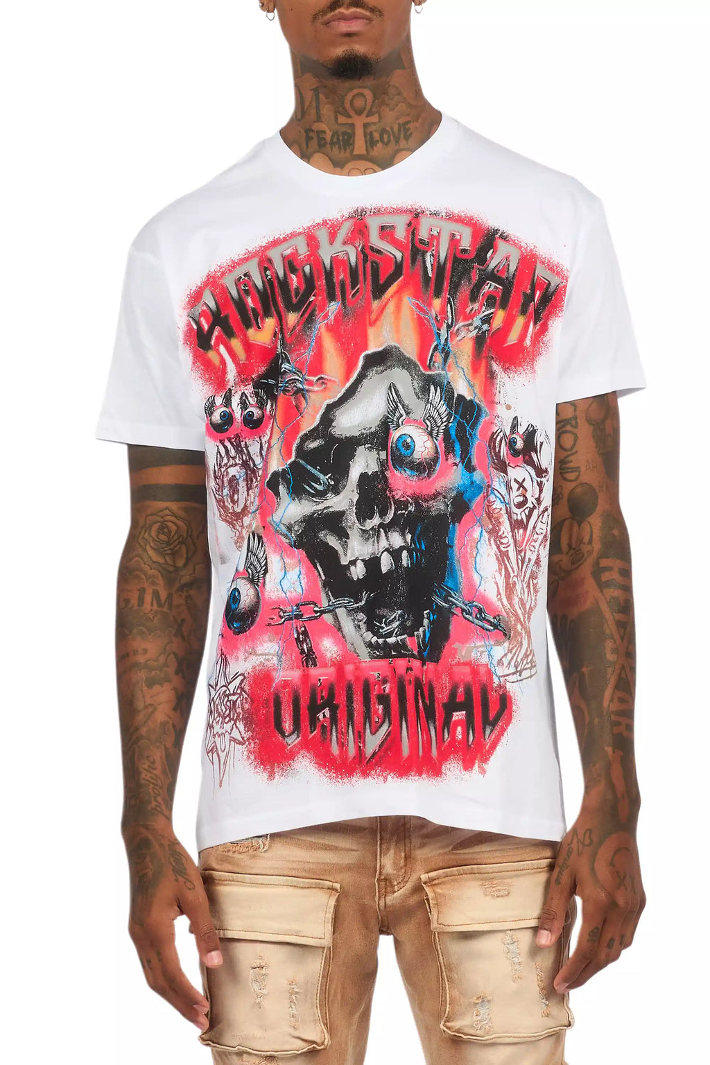 Styx White/Red Oversized Graphic T-Shirt