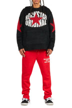 States Black Graphic Knitted Mohair Hoodie