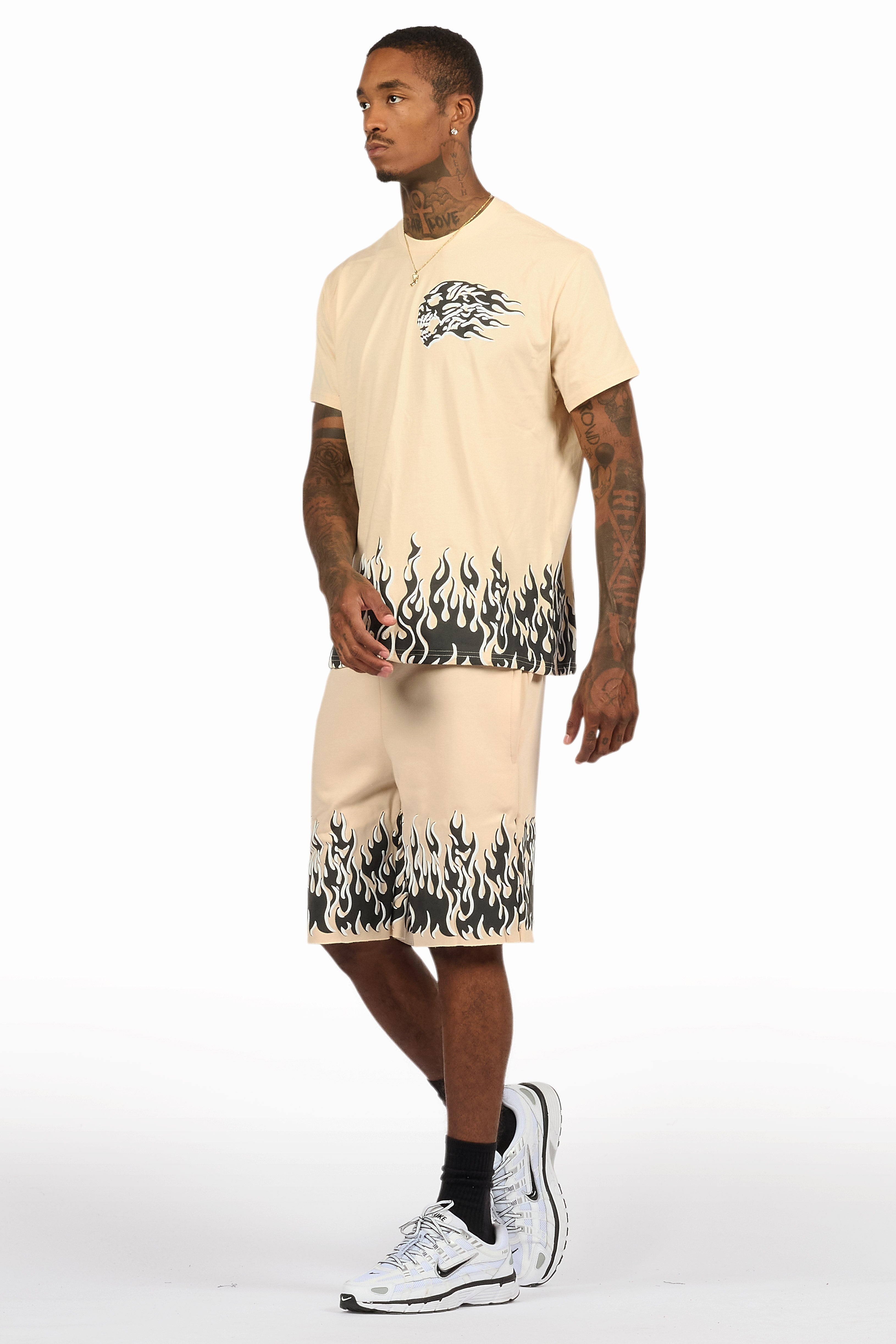 Bubble Beige T-Shirt/Short Set