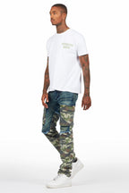 Lake White/Green T-Shirt & Denka Dark Blue Slim Jean Bundle