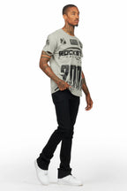 Amos Heather Grey Graphic T-Shirt