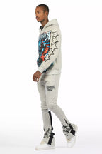 Krio Heather Grey/Black Hoodie/Super Stacked Track Set