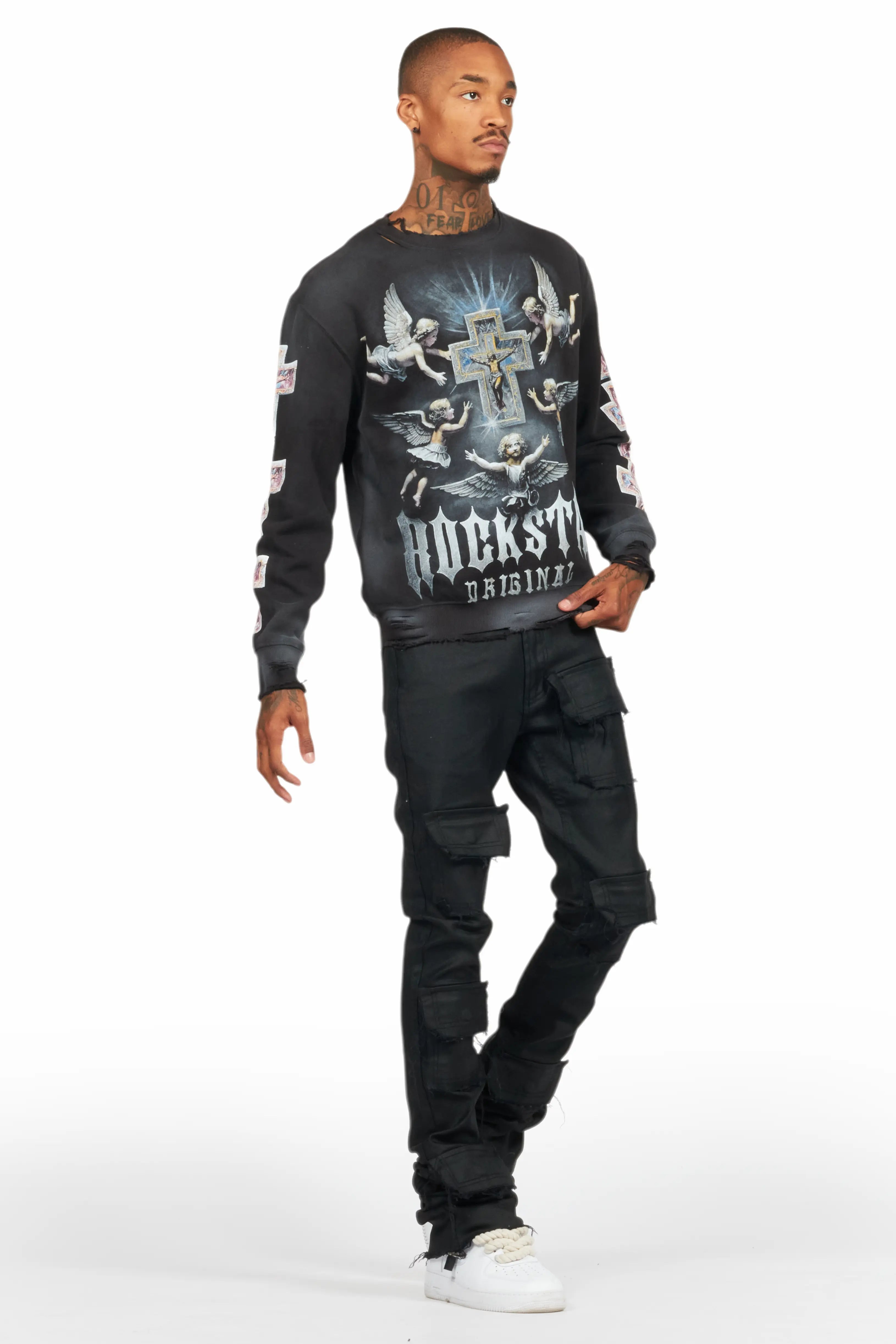 Adem Black Graphic Crewneck