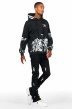 Filip Black Hoodie/Stacked Flare Jean Bundle