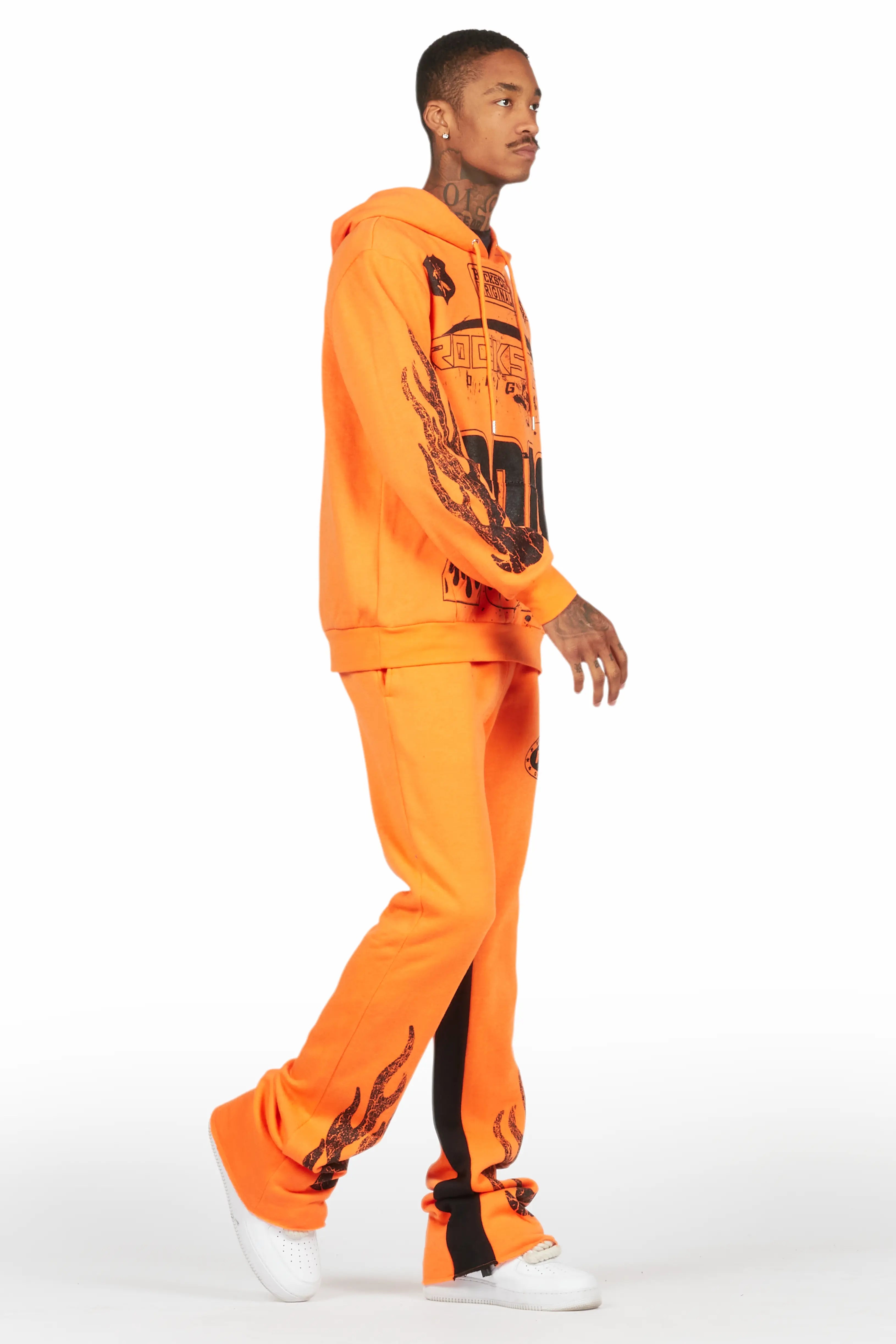 Amos Orange Hoodie/Baggy Track Pant Set