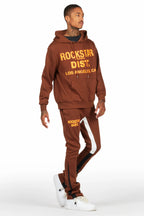 Lake Brown Hoodie/Stacked Flare Track Pant Set