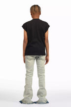 Boys Lakyn Light Wash Slim Stacked Flare Jean