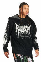 Raymond Black Graphic Knitted Mohair Hoodie