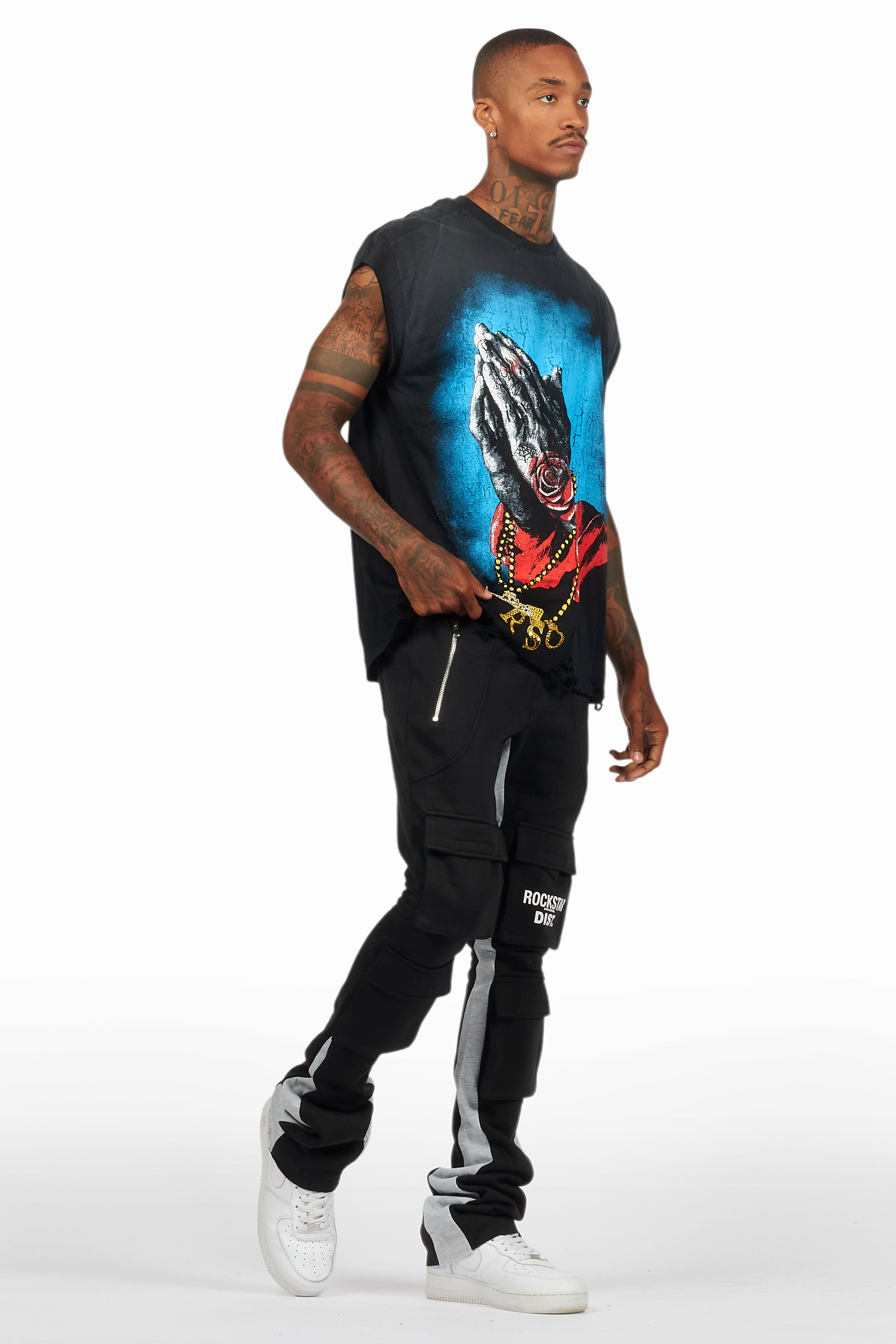 Gonave Black Graphic Muscle T-Shirt