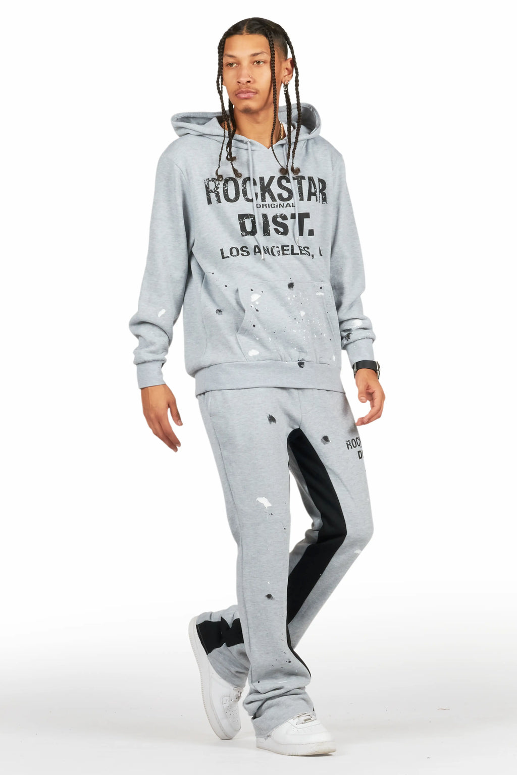 Scottie Heather Grey Hoodie/Baggy Track Pant Set
