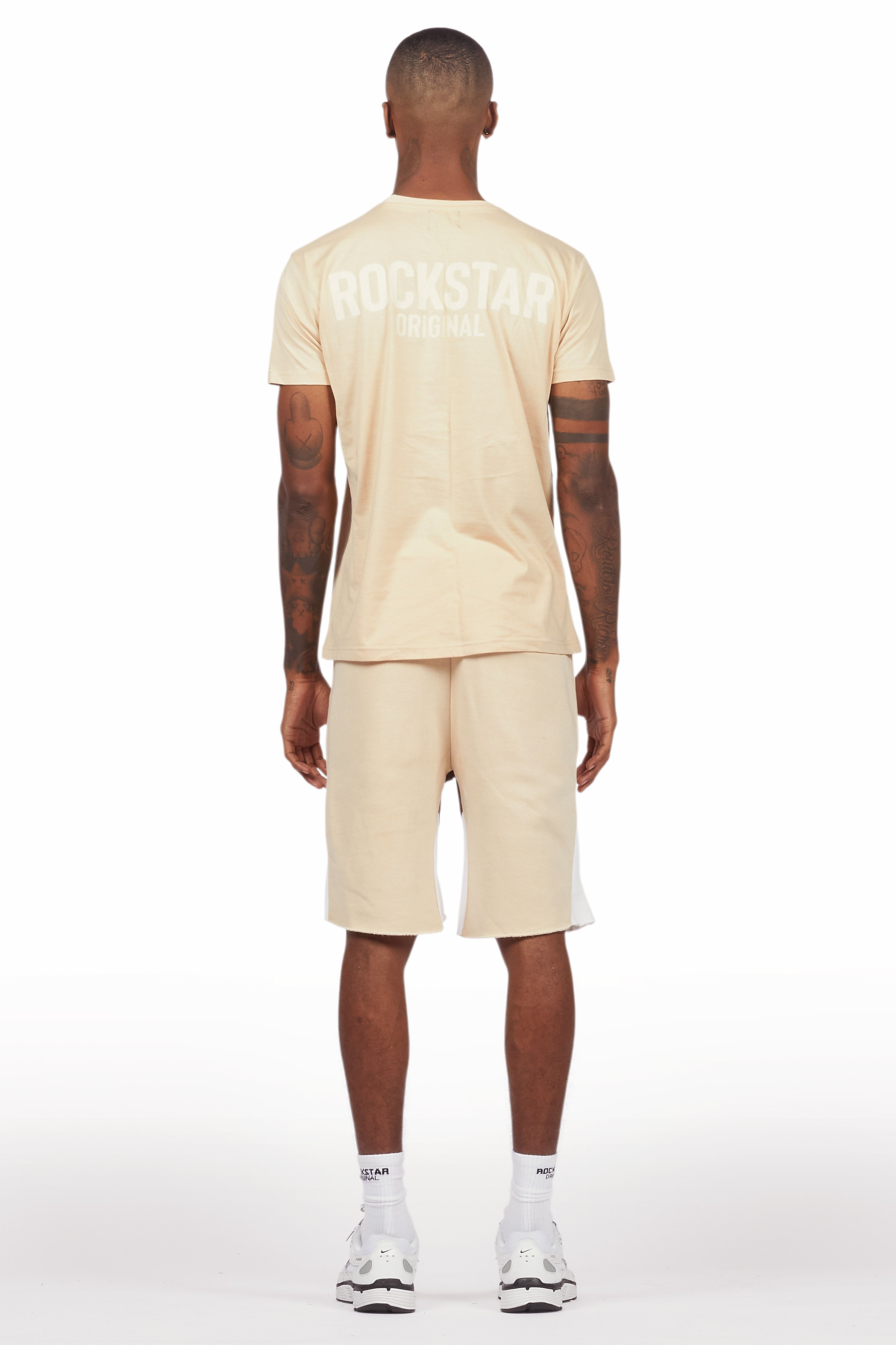 Sana Beige Relaxed T-Shirt/Short Set