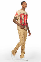 Grill Beige T-Shirt/Stacked Flare Jean Bundle