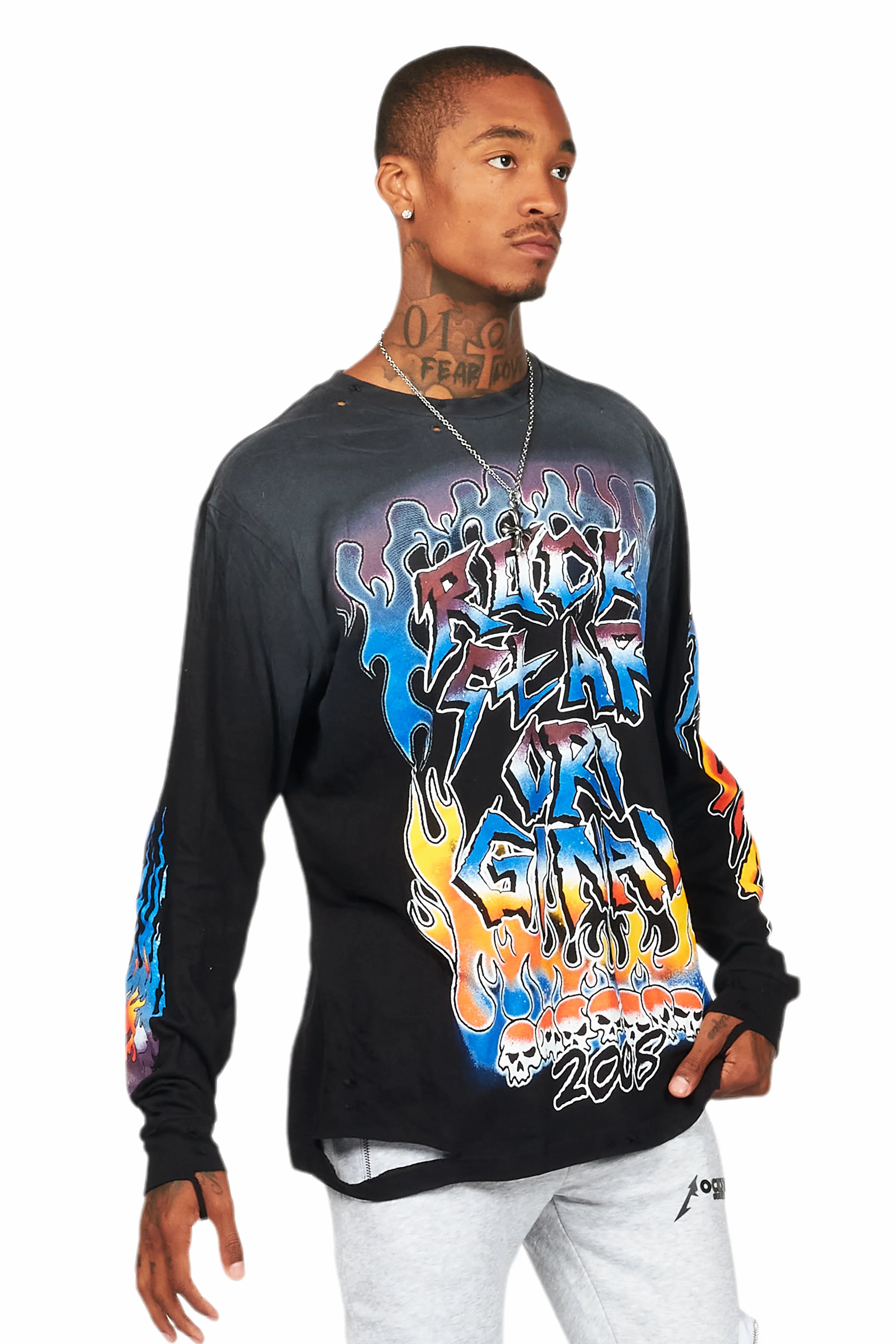 Ebbe Black Long Sleeve Graphic T-Shirt