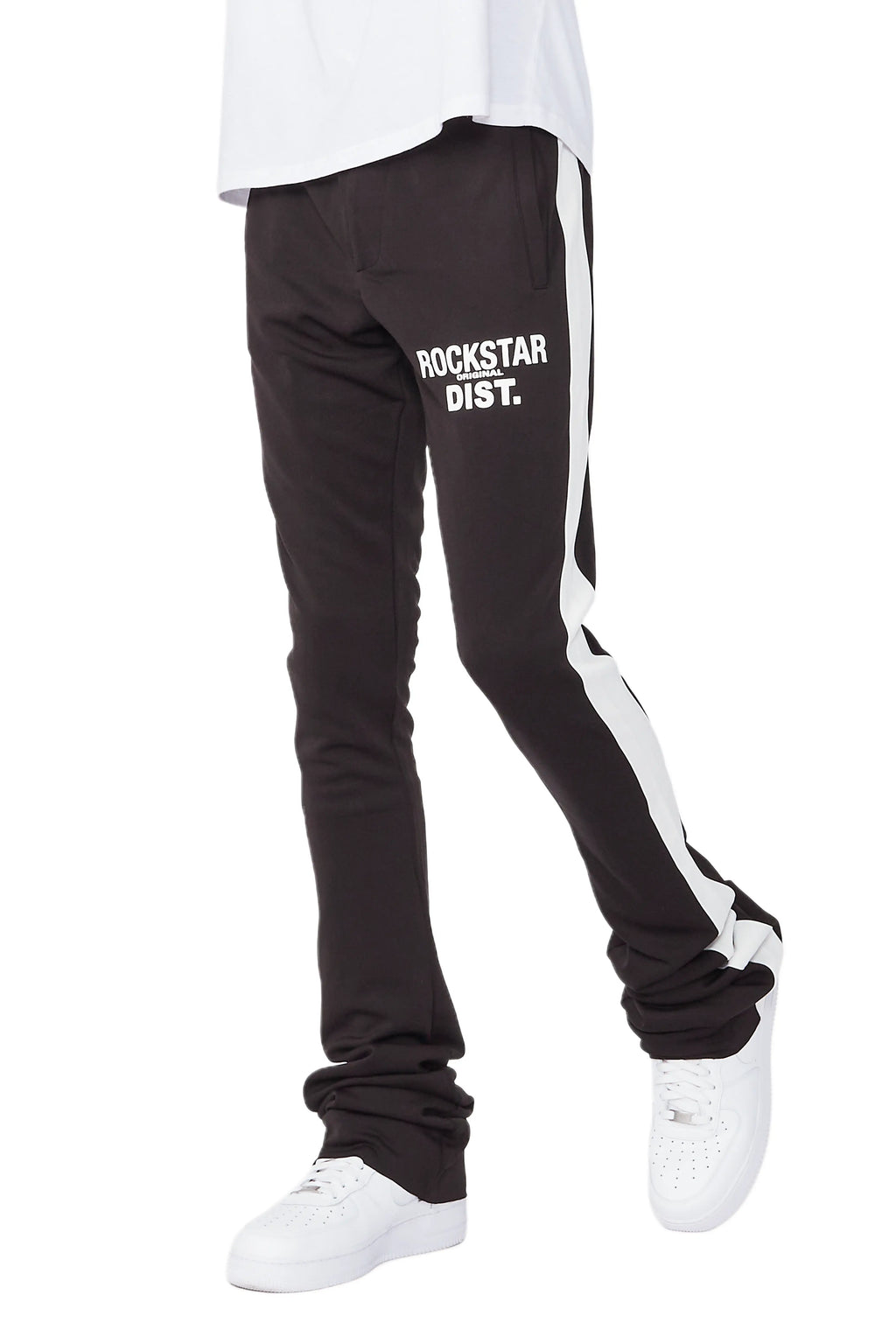 Landry Black Super Stacked Track Pant