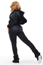 Tanazia Black Zip Up Super Stacked Trackset