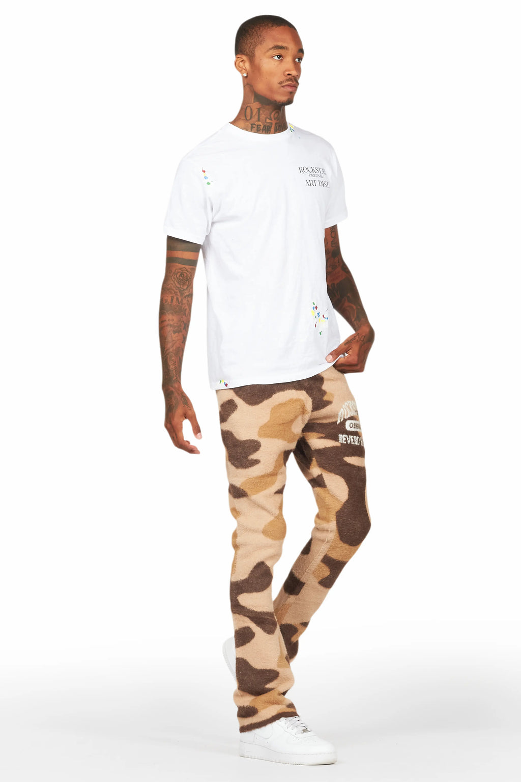 Rabi Camo Brown Knitted Mohair Pants