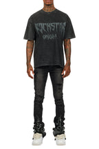 Andros Black Graphic Rhinestone T-Shirt