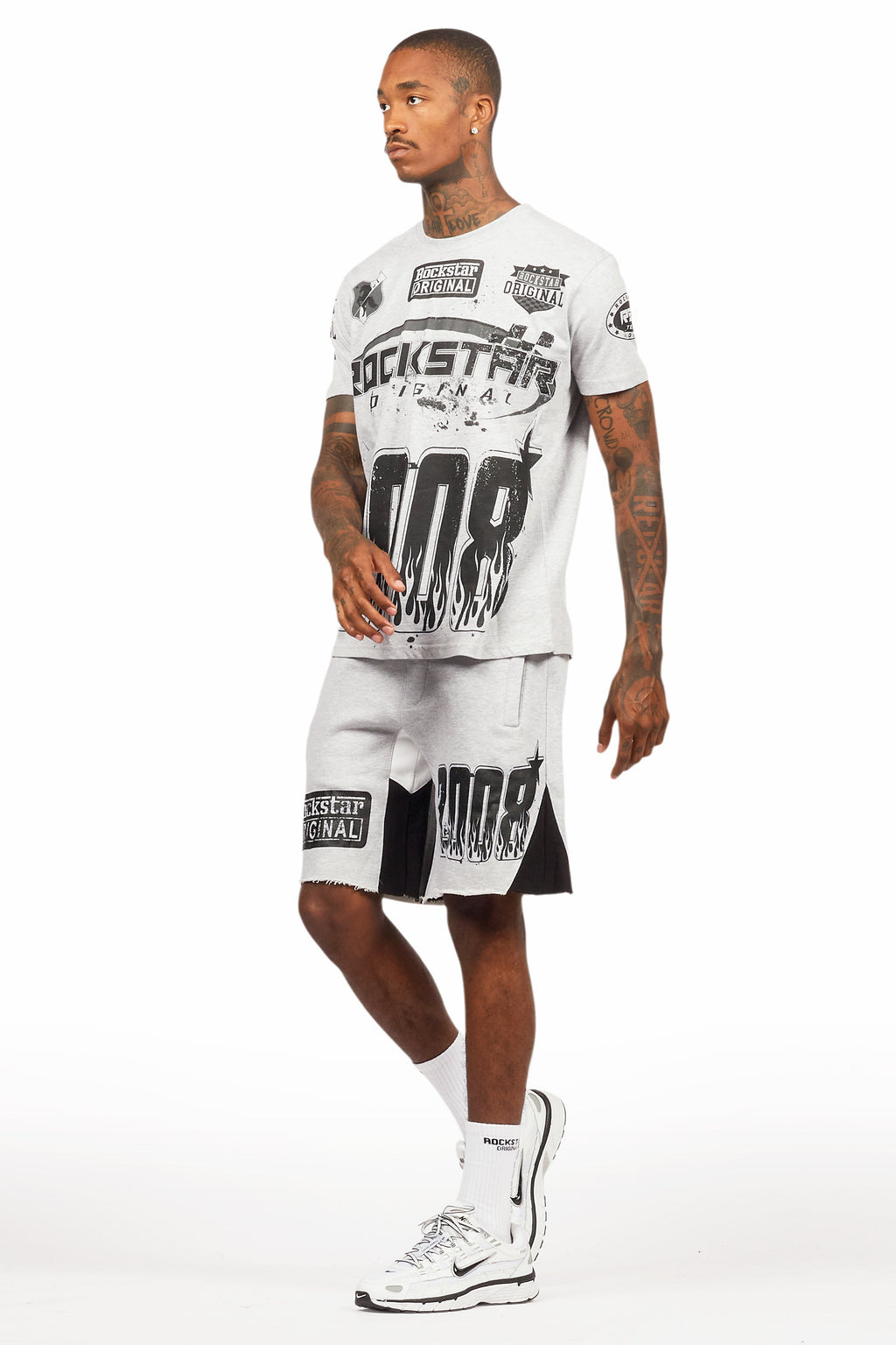 Amos Heather Grey T-Shirt/Short Set